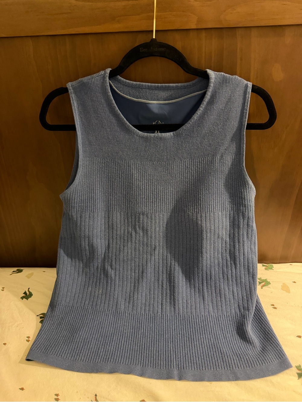 Klassy Network Blue Ribbed Sleeveless Tank